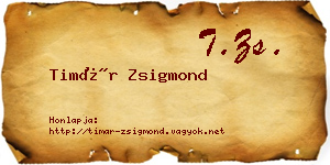 Timár Zsigmond névjegykártya